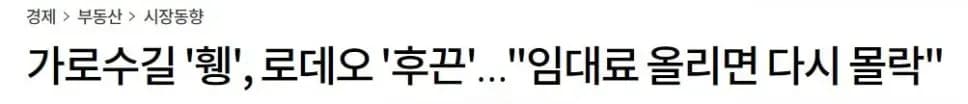 가로수길 상권 침체 기사