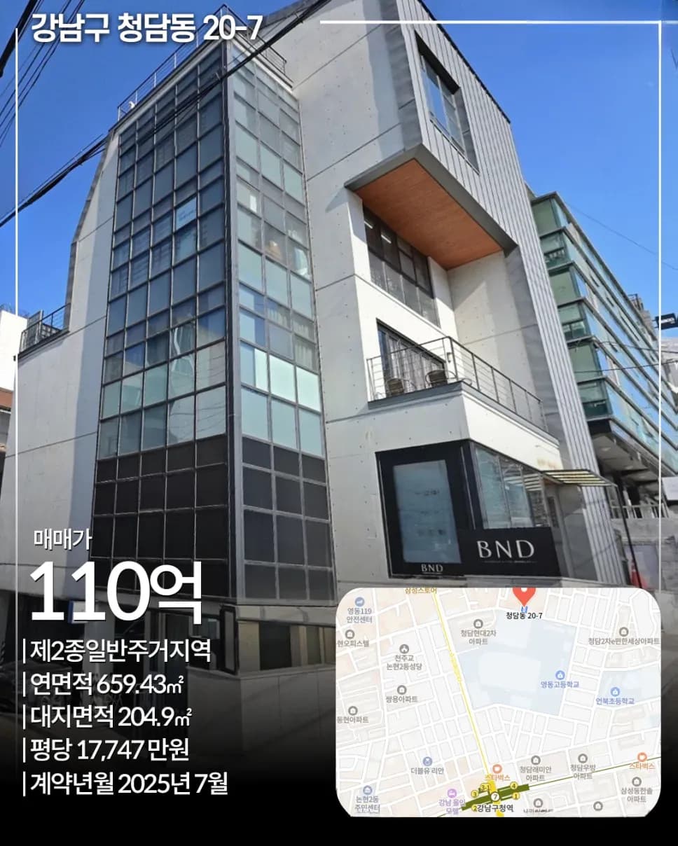 청담동 20-7 빌딩 매매 사례