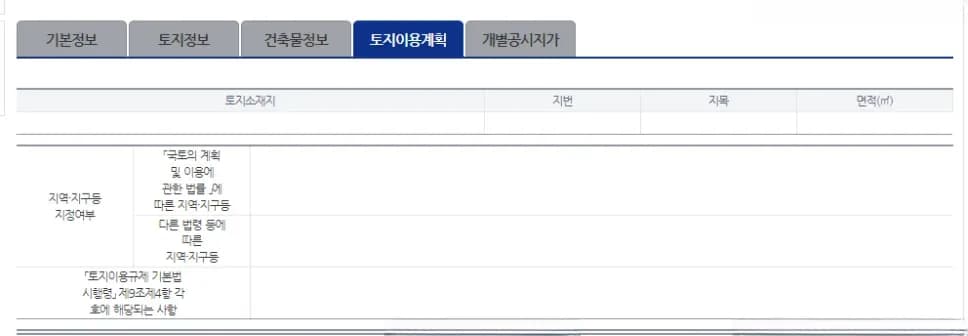 토지이용계획확인원 예시